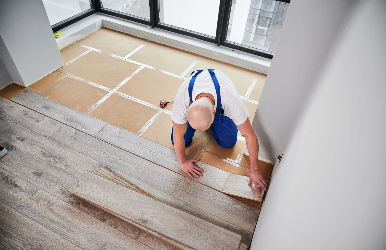Floor installation detail in Connecticut